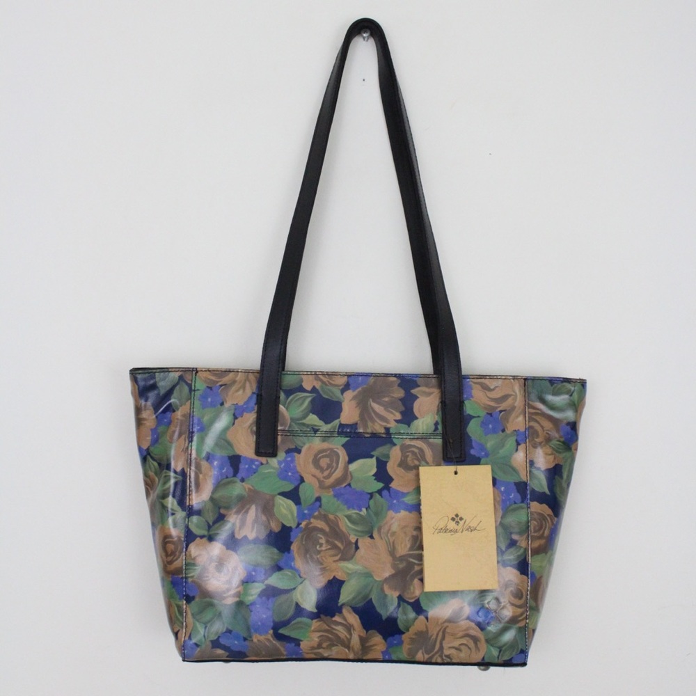Patricia Nash Blue Sky Rose Vegan Leather Varsi Shoulder Handbag NWT $249